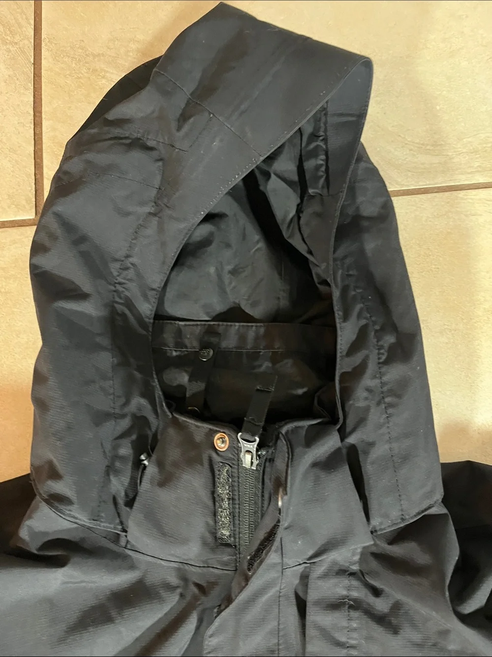 The North Face Men’s Black Hooded Raincoat with Logo